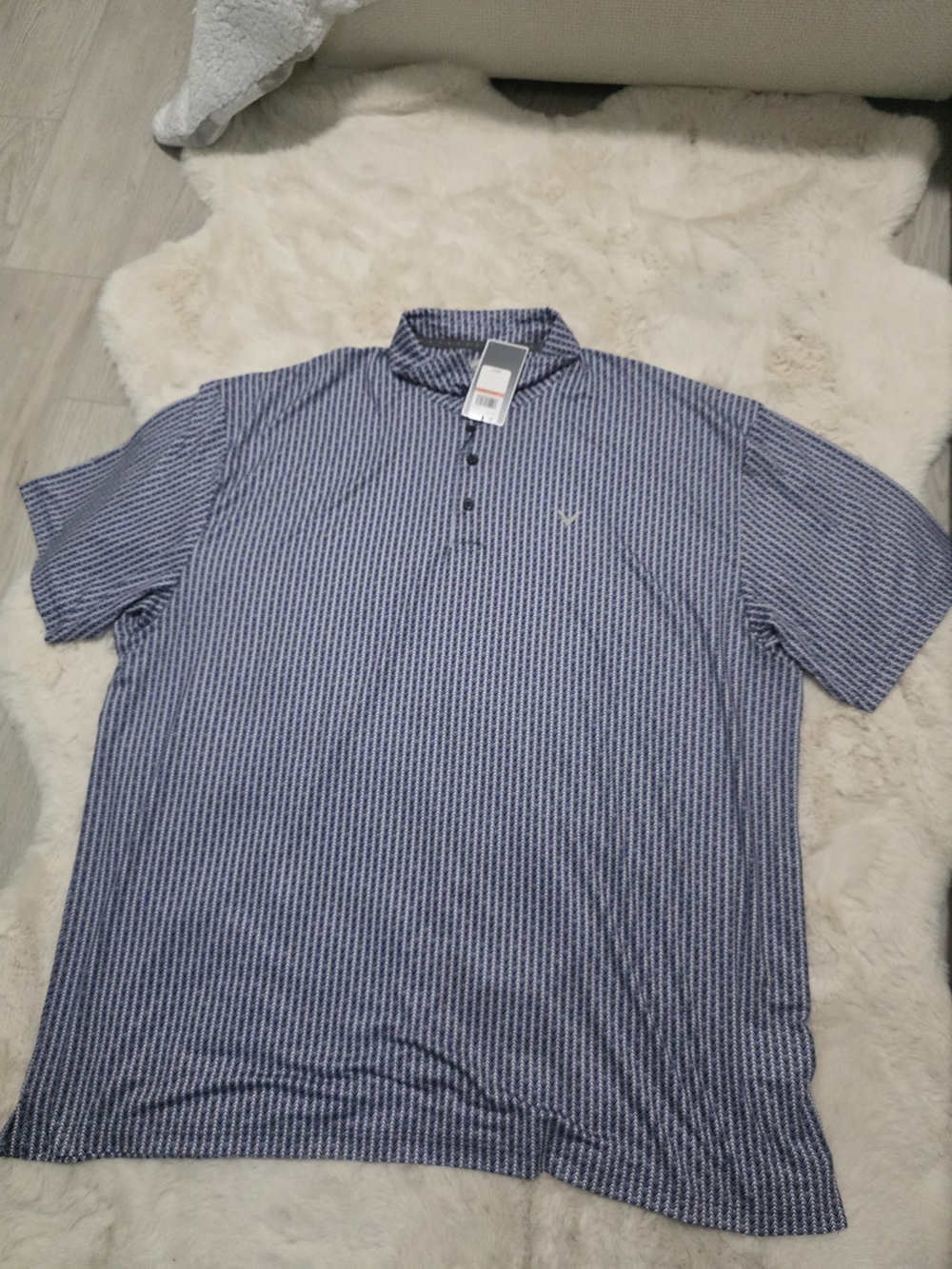 Callaway Men's Blue Patterned Short-Sleeve Polo - 3XLT